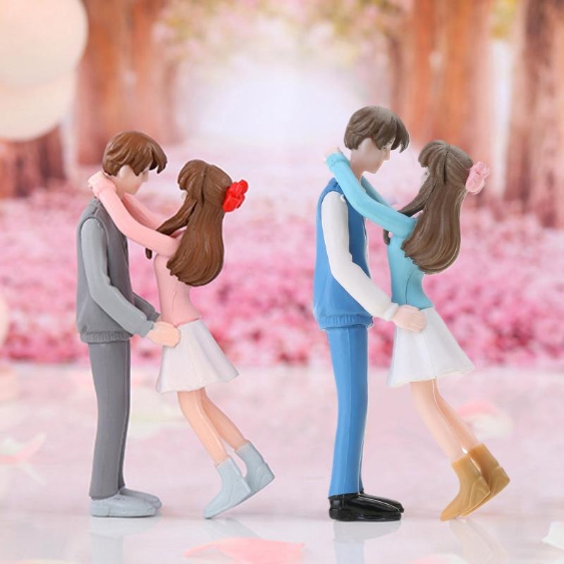 Miniatur Paar Figur Mikrolandschaft Ornament Zubehör Haushalt für Weihnachten Valentinstag Party Dekorationen