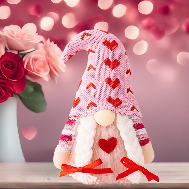 Valentine's Day Gnomes Plush Decors,Mr and Mrs Tomte Swedish Gnome Home Table Gnomes Ornaments Valentine's Day Presents