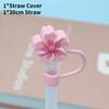 Straw Flower Silicone Cover Straw Cap Dustproof Reusable Stoppers Color Solid