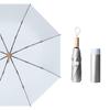 190T Simple Titanium Silver Adhesive Women's Sun Protection Umbrella UV Folding Sun and Rain Dual Use Sunshade Umbrella