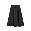 Gonna a pieghe A-line a quadri in lana da donna petite - Stile college retrò francese per autunno e inverno