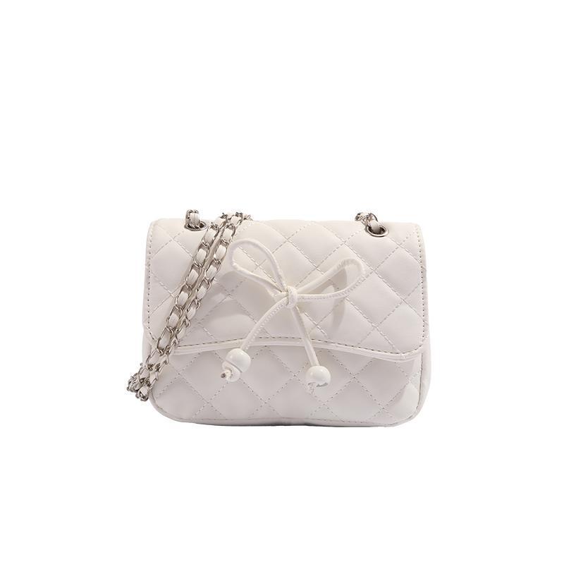 2025 Women's Fashion Bow Small Square Crossbody Bag - Versatile and Chic with Chain Detail