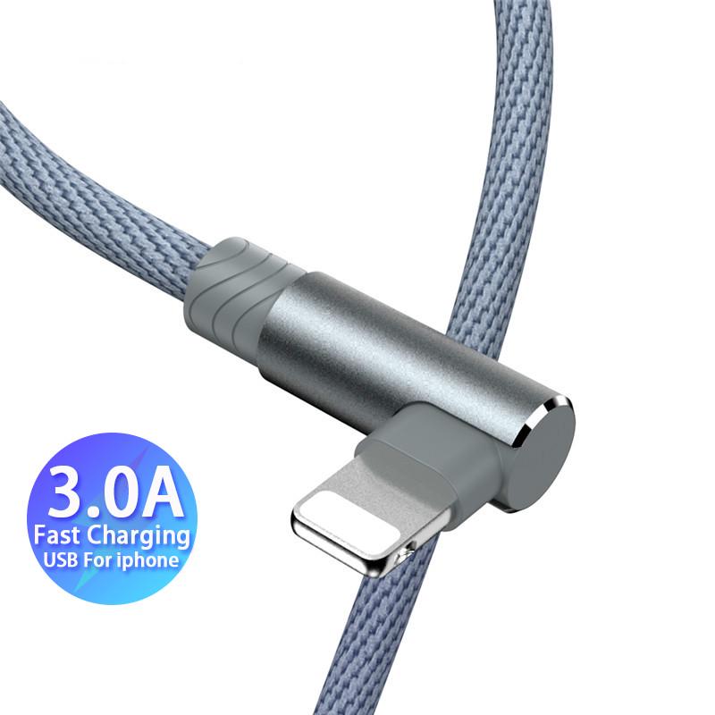 1 2 3 m 90 laipsnių USB duomenų įkroviklio laidas, skirtas iPhone 11 12 13 14 PRO Xs Max Xr X 8 7 6 6S Plus 5 5S SE2020 iPad laido kilmės Mobilusis telefonas ilgas trumpas