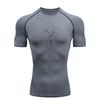 Men Sports T-shirt Training Fitness Compression Athletic Tight Fit Short Sleeve Fitness Breathable Quick-Drying High Elasticity