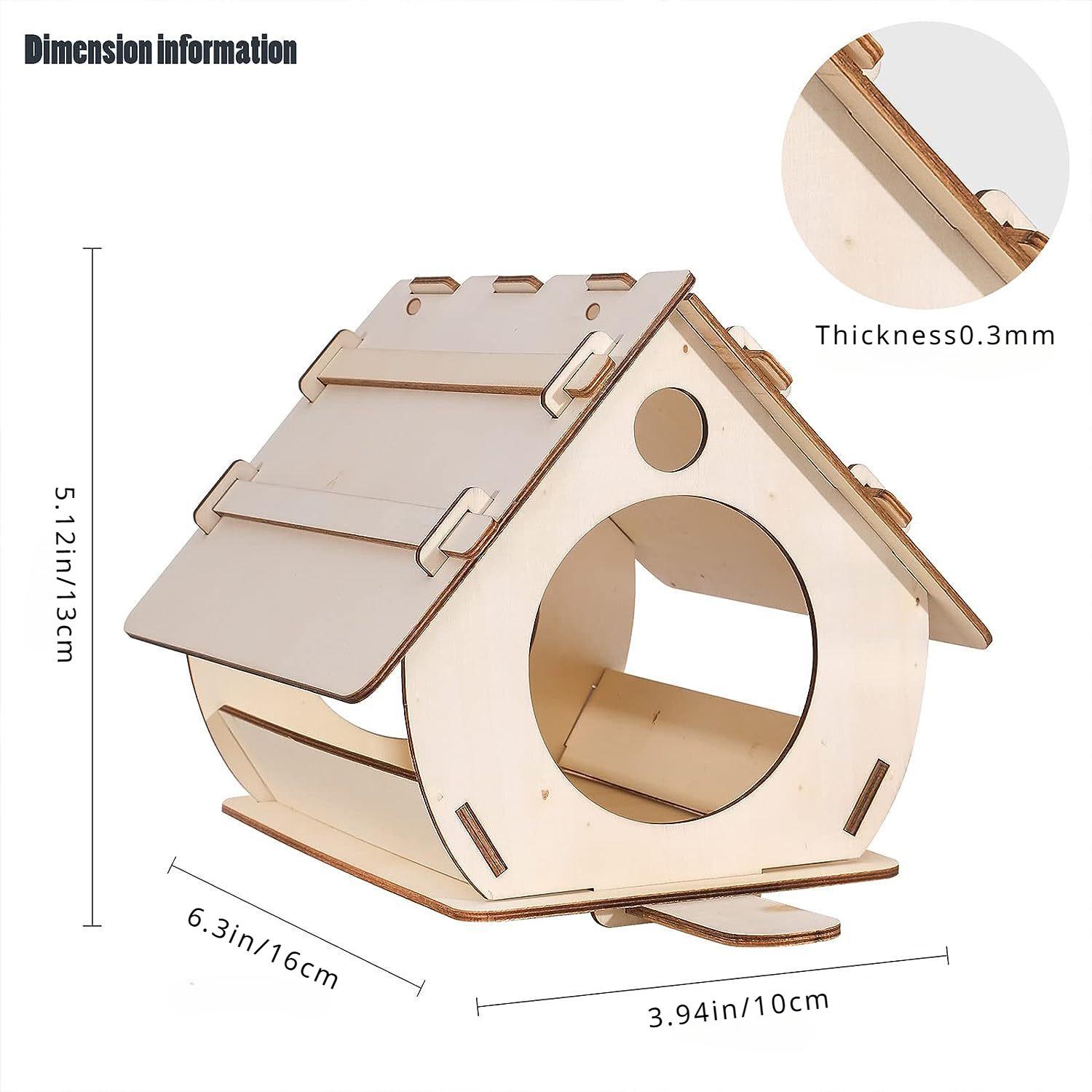 In Stock DIY Wooden Birdhouse Pendant Garden Feeder Decoration