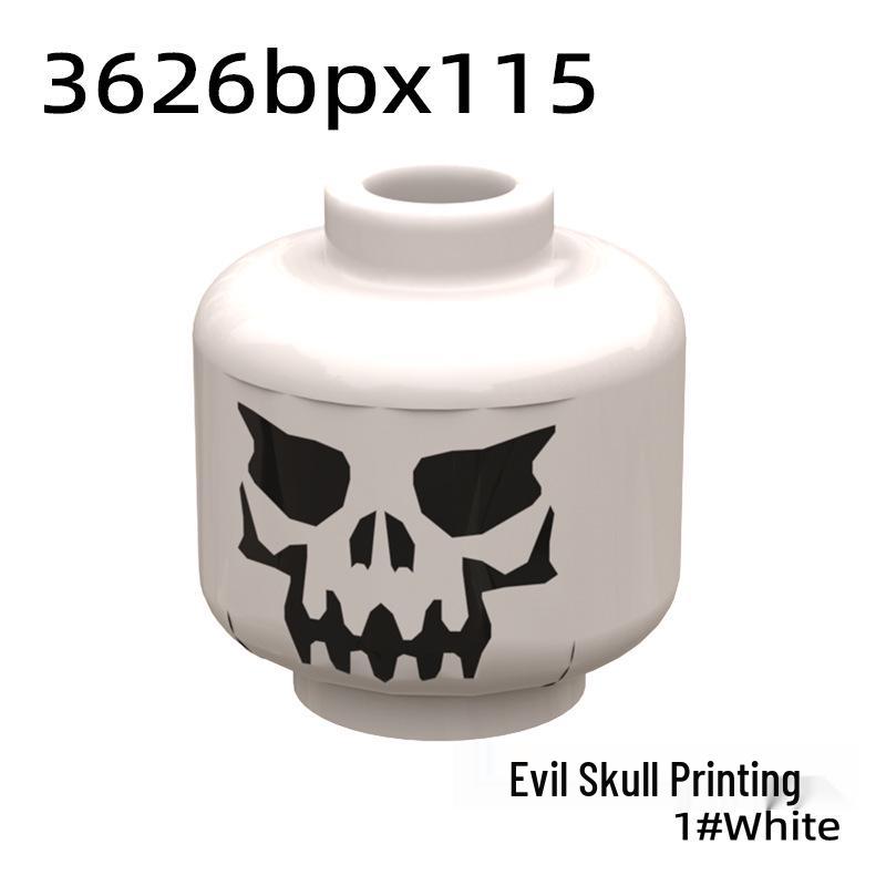 Chao Ji Compatible Skull Printed Head Assembly 3626cpb0001 Building Block Accessory bpx115