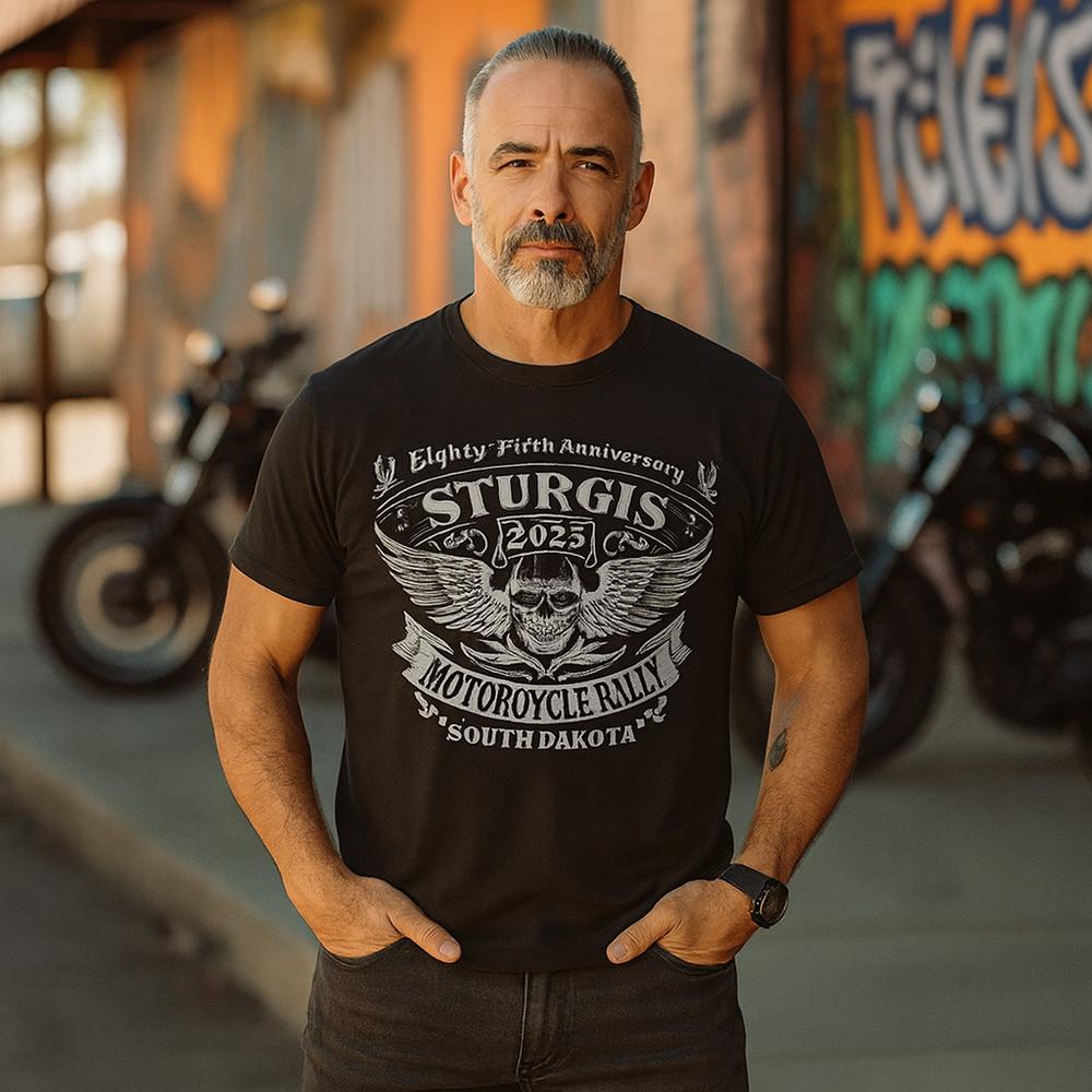 Sturgis 2025 T-Shirt 85th Anniversary Motorcycle Rally South Dakota Biker Tee Unisex T-Shirt XXXL