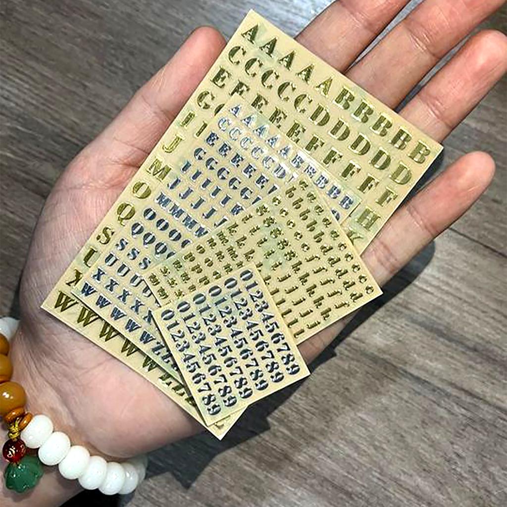Adesivi Decorativi Lettere Alfabeto Numeri 2-9mm Riempitivo Resina Epossidica Oro Argento Per Stampi in Silicone Fai da Te Riempimenti per Artigianato