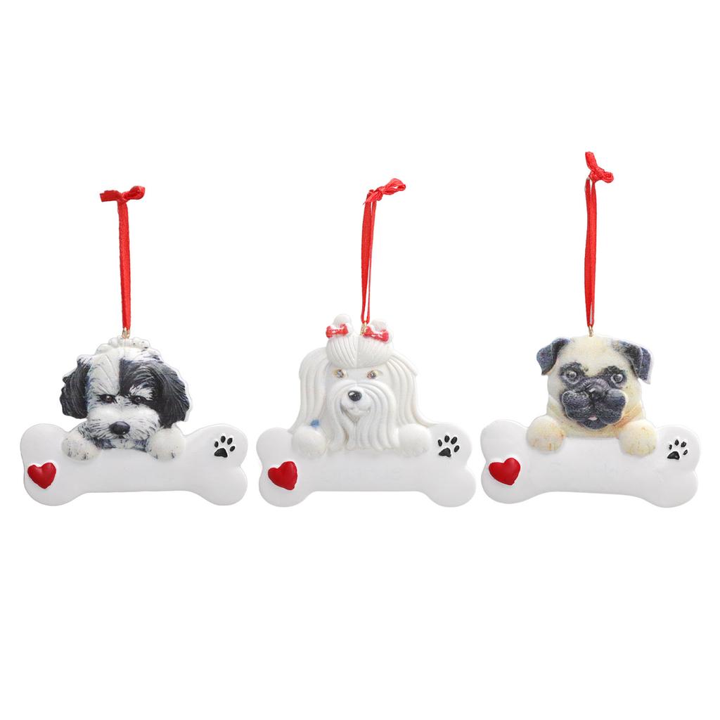 Christmas Tree Dog Resin Pendant Wear Resistant DIY Xmas Puppy Resin Pendant for Christmas Resin Decoration