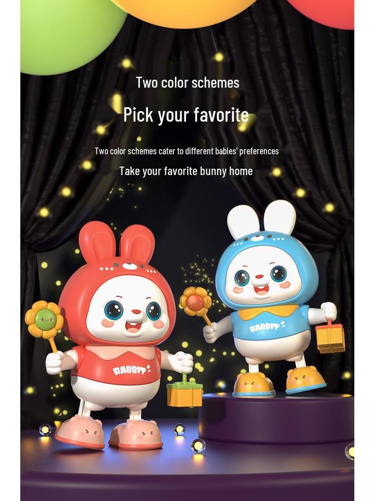 Jouet Lapin Dansant Électrique pour Bébés: Encourage à Soulever, Rouler, Ramper avec Son et Mouvement