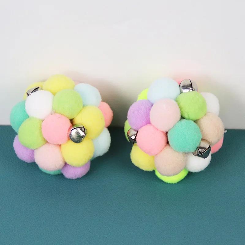 5/6 Stück Katzenspielzeug Plüsch Soundball Regenbogen mit Glocke Ball Haustierbedarf Katzenspielzeug Interaktives Spielen Katze Fangspielzeug Katze Plüsch