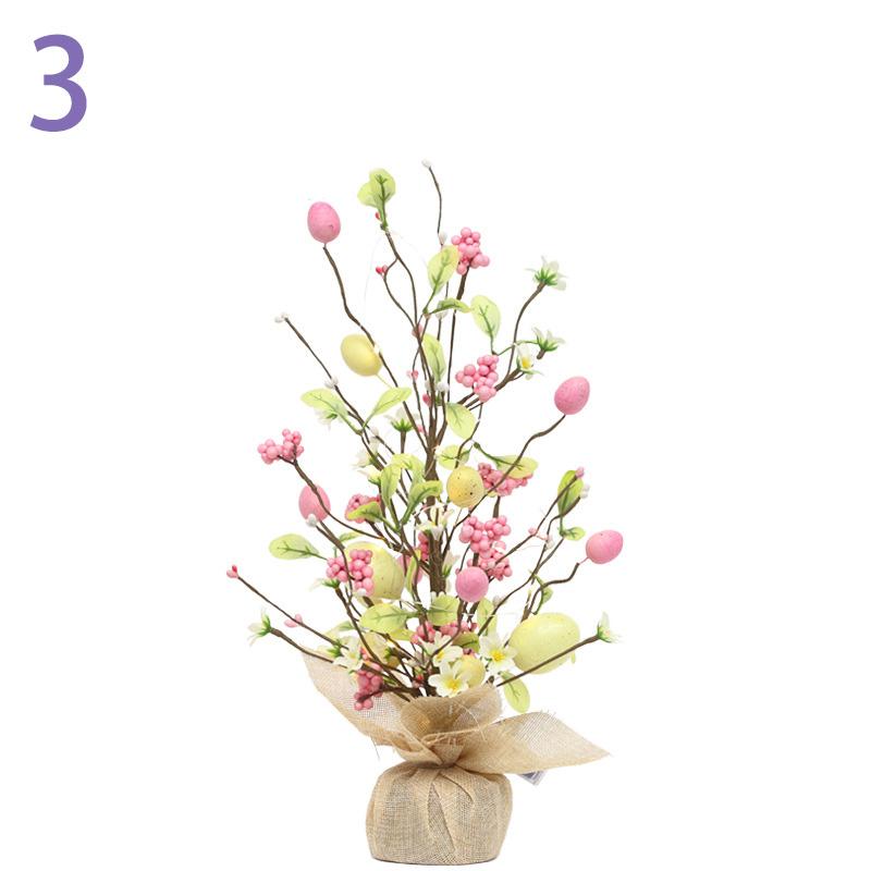 45cm Easter Egg Tree Branch with LED Lights Decora Colorful Painting Desktop Eggs DIYEgg Artificial Flower for 2025 Easter Party