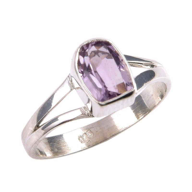 Natural Pink Amethyst Gemstone Handmade 925 Solid Silver Jewelry Ring S.9 D4d90