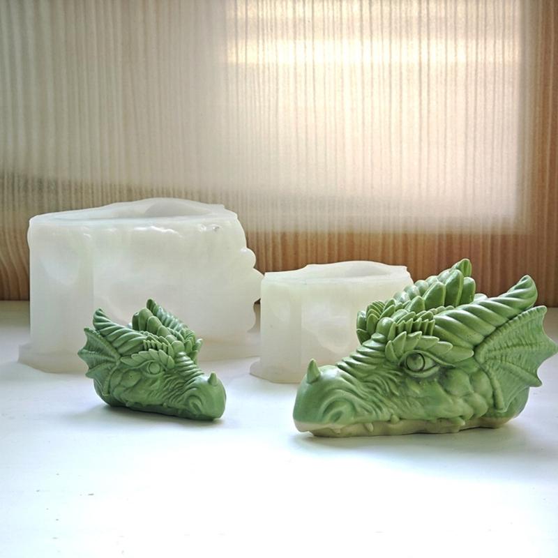 Dragon Head Silicone Candle Molds Epoxy Resin Silicone Molds for Candle Soap Plaster Decorations, Plaster Silicone Molds