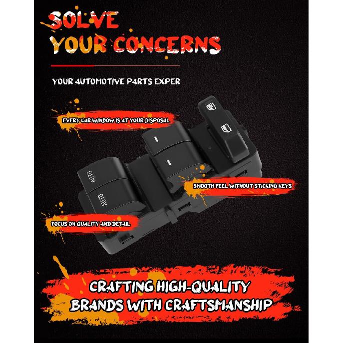 CCIYU Power Window Switch Compatible for Ford for F-250 Super Duty 2013-2017,for Ford for F-350 Super Duty 2013-2017 | Replaces CC3Z14529BA