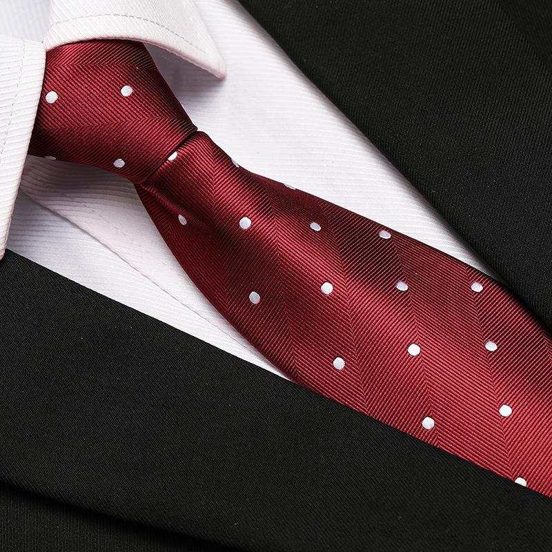 Men'S Formal Wedding Business Tie 8Cm Groom Wedding Banquet Burgundy Tie Hand Zipper Men And Women