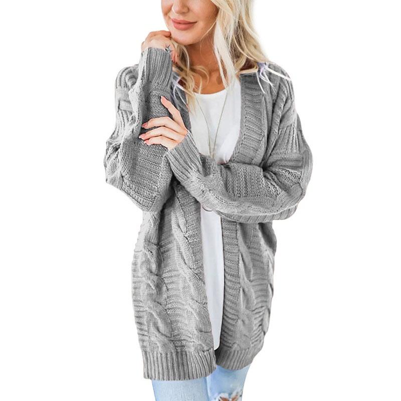 Elegant Women Cardigan Sleeve With Loose Long Fashionable Casual Knitted Sweater