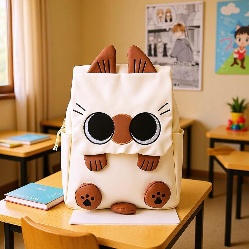 Korean Style Lightweight Cartoon Cat Backpack for Primary School Girls