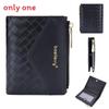 Ladies Fashion Card Holder Pu Material With Weaving Pattern Design And Letter Print For Everyday Carry