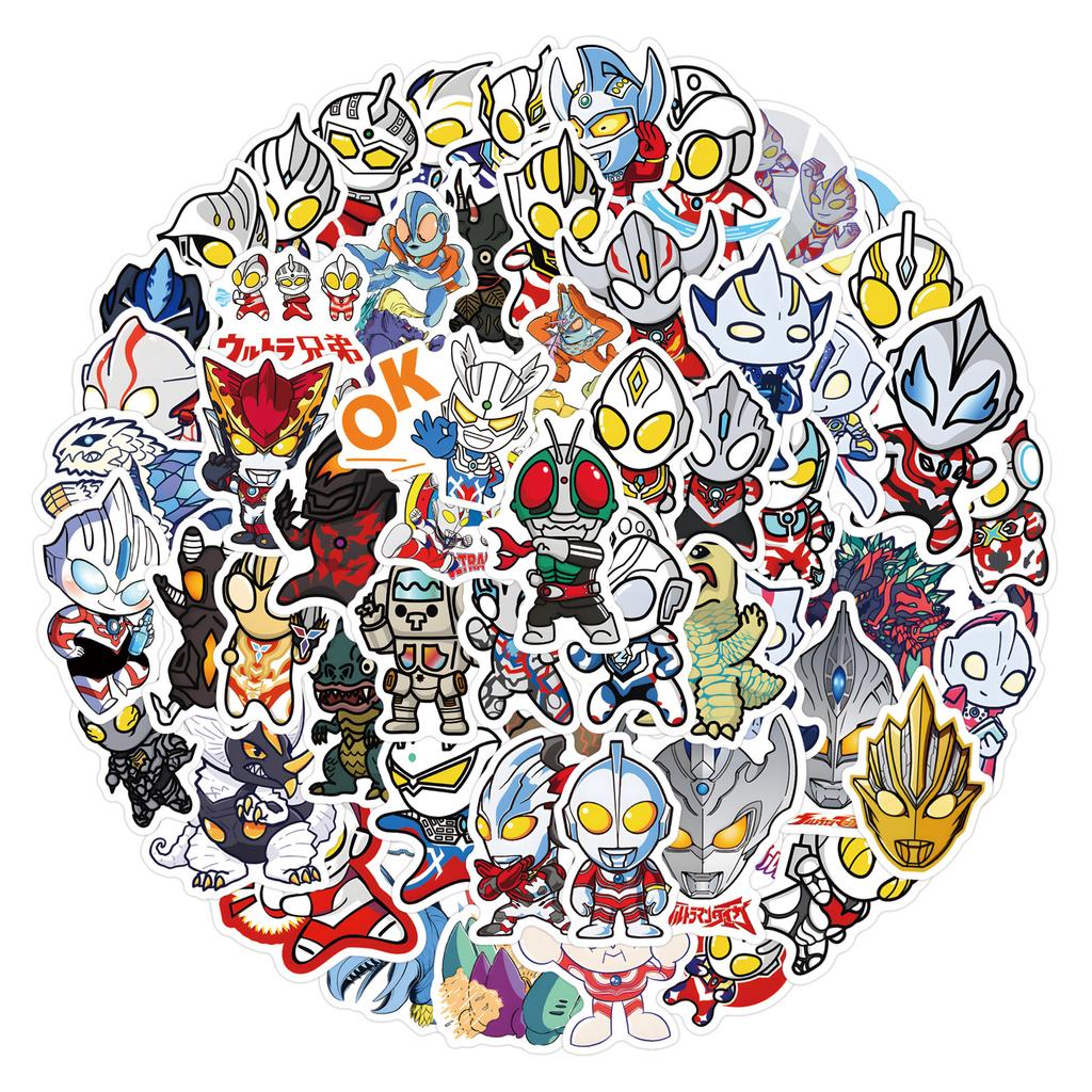 120 New Ultraman Cartoon Stickers Personalized and Creative DIY Decorative Scooter Water Cup Stickers