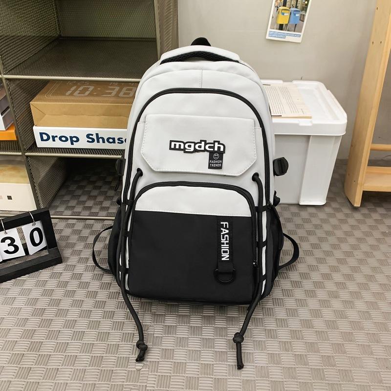 Neuer Schüler Schulranzen Herren Koreanische Version Kontrastfarbe Rucksack Damenmode Ins Trendiger Rucksack mit großer Kapazität für College-Studenten
