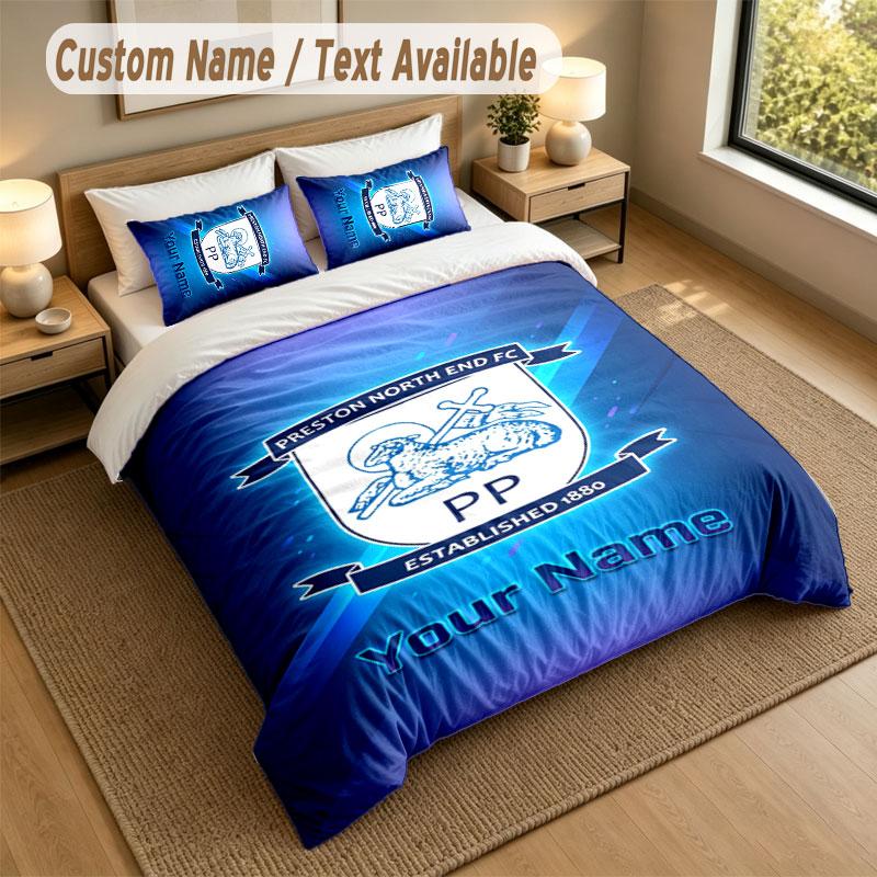Bedding Set 1 Duvet Cover 2 Pillowcases Preston North End Print Soft Bed Linen Bedroom Decor