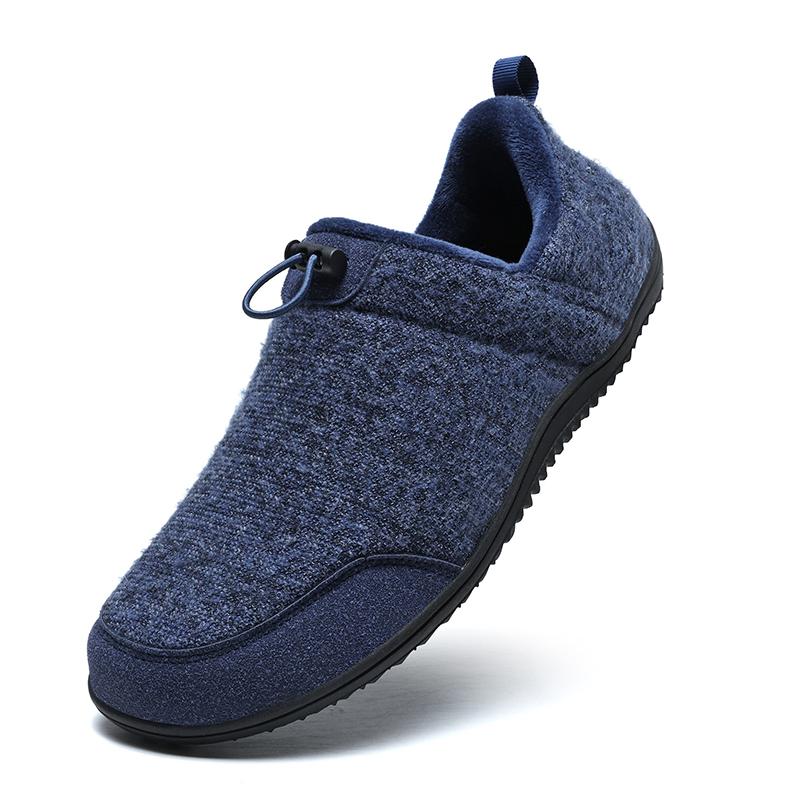 

Зимние мужские тапочки, хлопковые плюс меховые туфли, женские зимние уличные теплые меховые кроссовки, нескользящая теплая меховая обувь, зимние шлепанцы на толстой платформе 46 синий