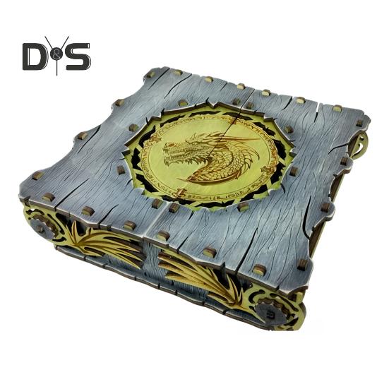 

Коробка для хранения с рисунком дракона, деревянная шкатулка для украшений, винтажная шкатулка для хранения предметов искусства ручной работы, подарок для коллекционеров, любителей драконов A