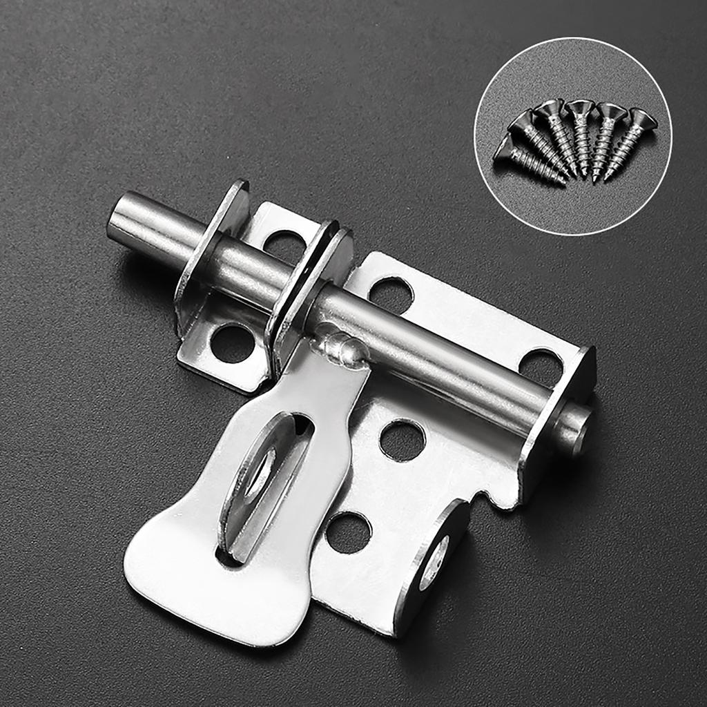 1 Set Solid Sliding Bolts Latch Hasp Stainless Steel Door Latch Home Hardware Gate Safety Toilet Door Lock