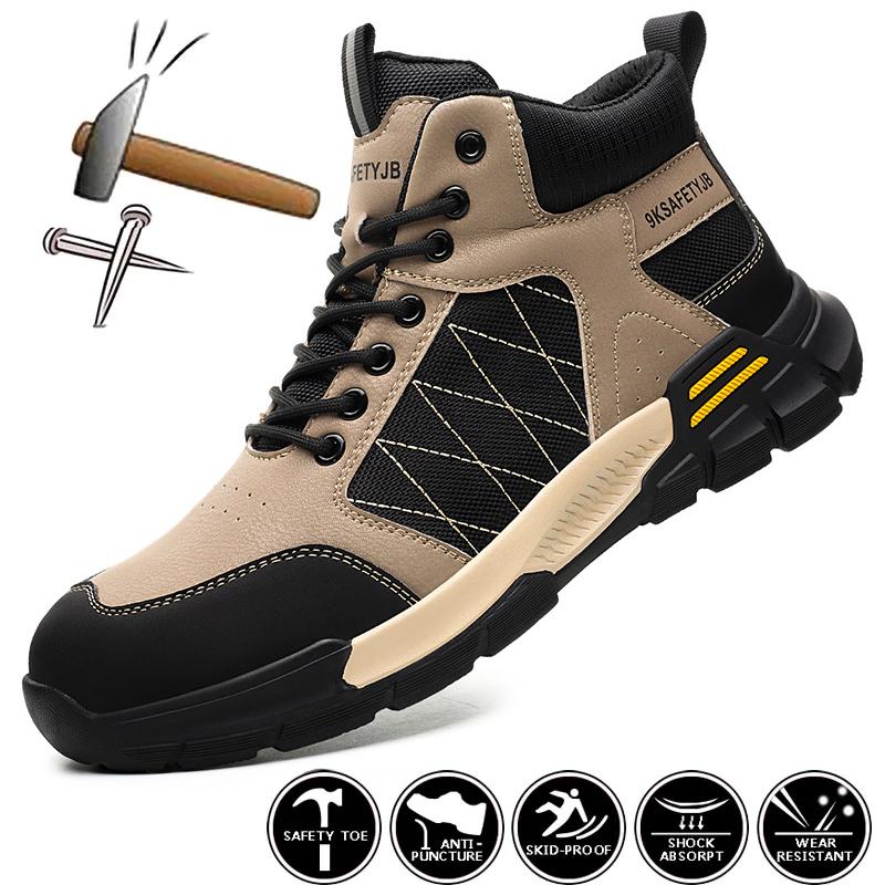 

Высокие мужские защитные ботинки, противоударные, противопрокольные, износостойкие, противоскользящие, рабочие ботинки, мужские дышащие, скальные туфли 37