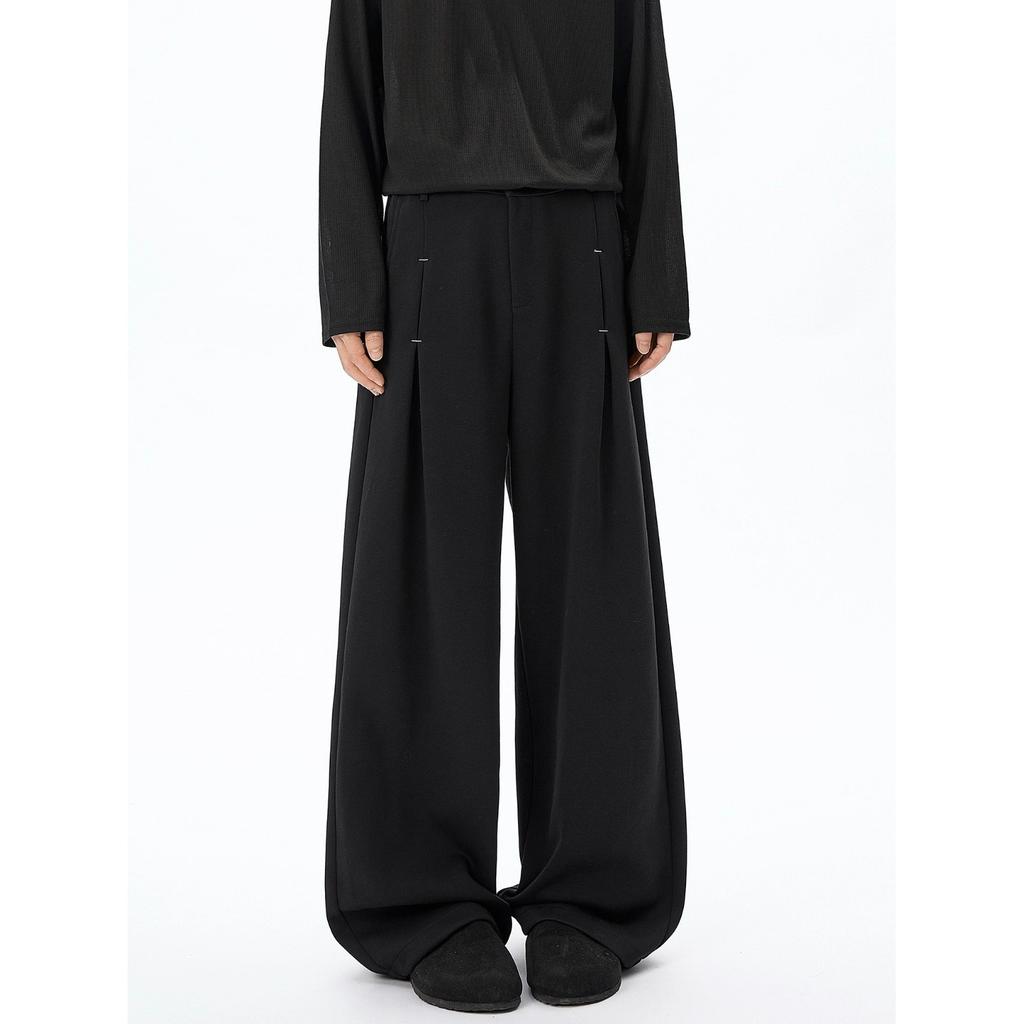 Straight trousers men's pendant feeling high sense spring and autumn loose straight casual trousers oversize ruffian handsome pants