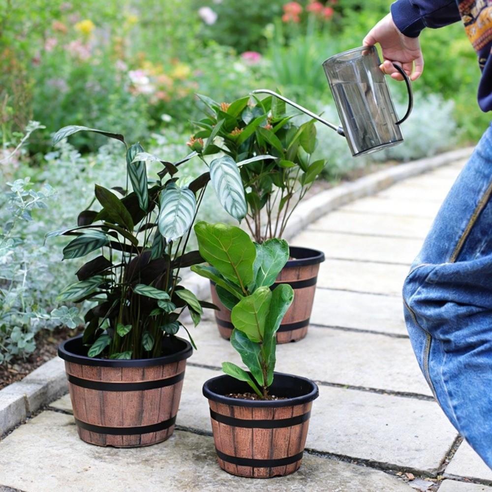 Thickened Plastic Barrel Flowerpot Round Garden Flower Pot Flower Bucket  Yard Decoration