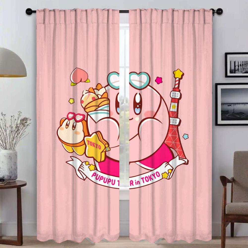

Window Curtain for Room 2 Panel Kawaii Cartoon K-KirbyS Kitchen Curtains Shades Tulle for Bedroom Home Interior Curtains Living W50xH70cmx2pcs-CL