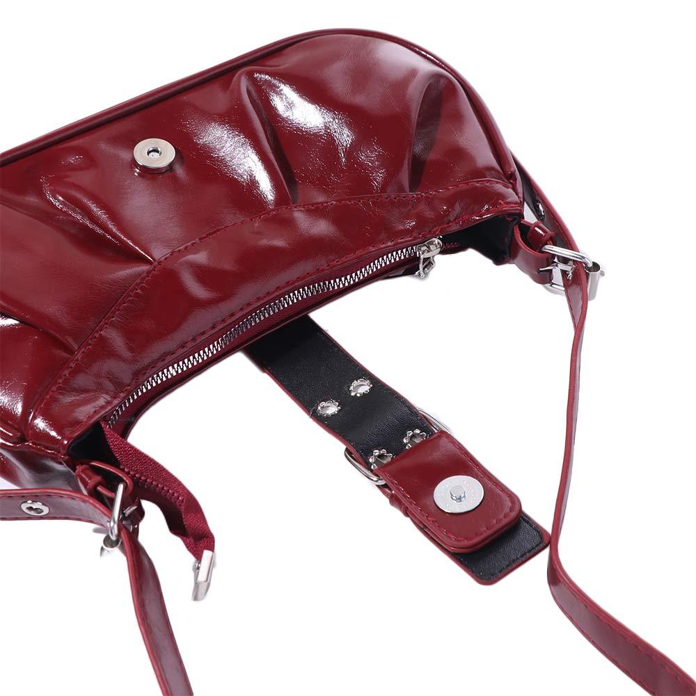 Vintage Y2k Shoulder Bag Pu Leather Spicy Girl Handbag New Buckle Armpit Bag  Women