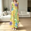 Women's Beach Maxi Dress,Floral Collection Lightweight,Full Flowy Skirt,Vibrant Colors,Versatile for Travel Photoshoots & Casual Daily Outings