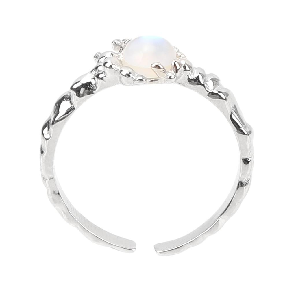 925 Sterlingsilber Ring Damen Modisch Elegant Stein Offener Ring Schmuck Accessoire für Jahrestag