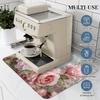 1Pcs Rubber Drying Mat With Rose Floral For Coffee Shop Restaurant Kitchen Carpet Tableware Durable Diatom Mud Table Mat Pet Mat