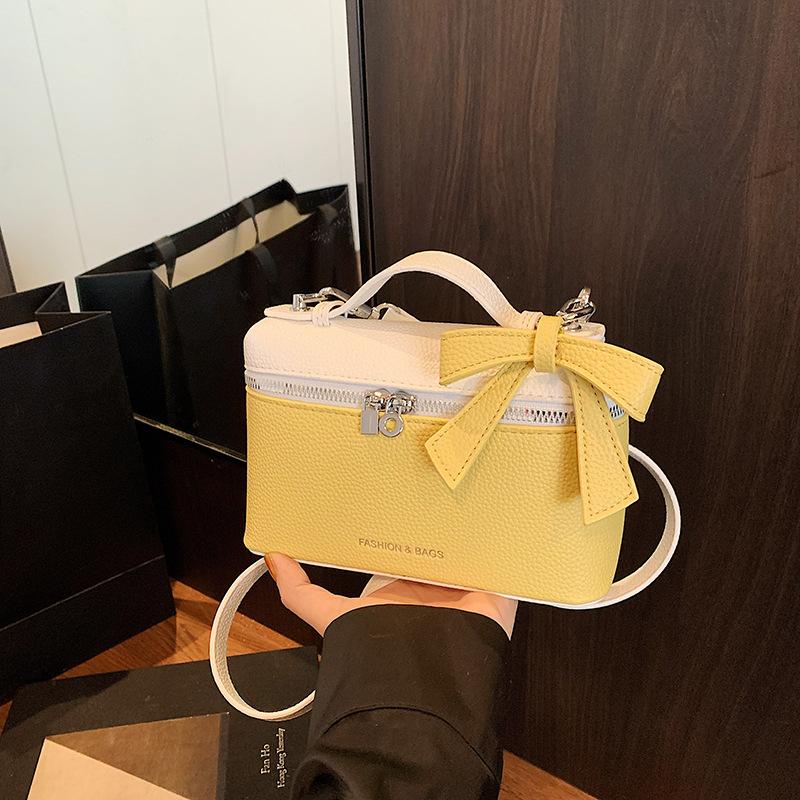 

Small fresh literary women s bag summer 2025 new Mori sweet bow handbag crossbody color matching box bag