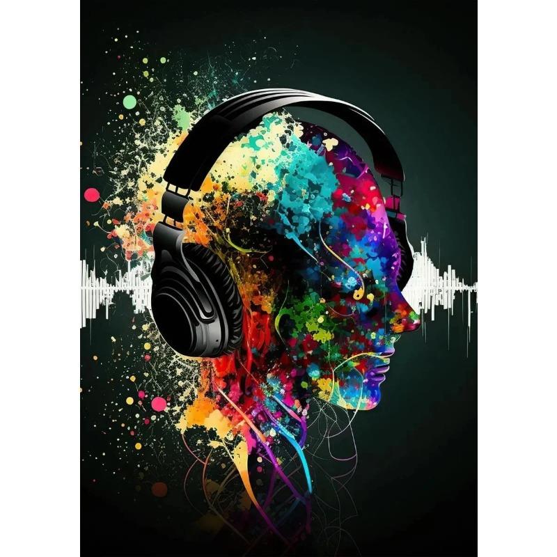 

Винтажные ноты и наушники Инструменты Арт-постер Холст Картина Настенный принт Картина для музыкальной студии Домашний декор 21cm×30cm NoFrame