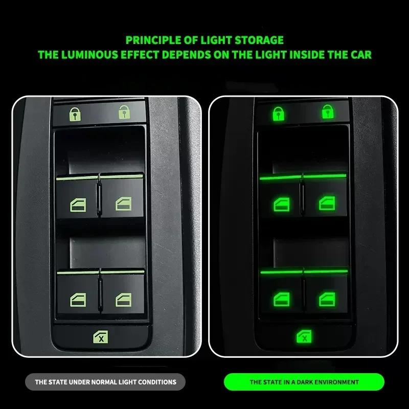 Car Door Window Luminous Button Sticker Car Accessories For Subaru Forester XV Mitsubishi Asx Outlander Honda Civic Mazda 2