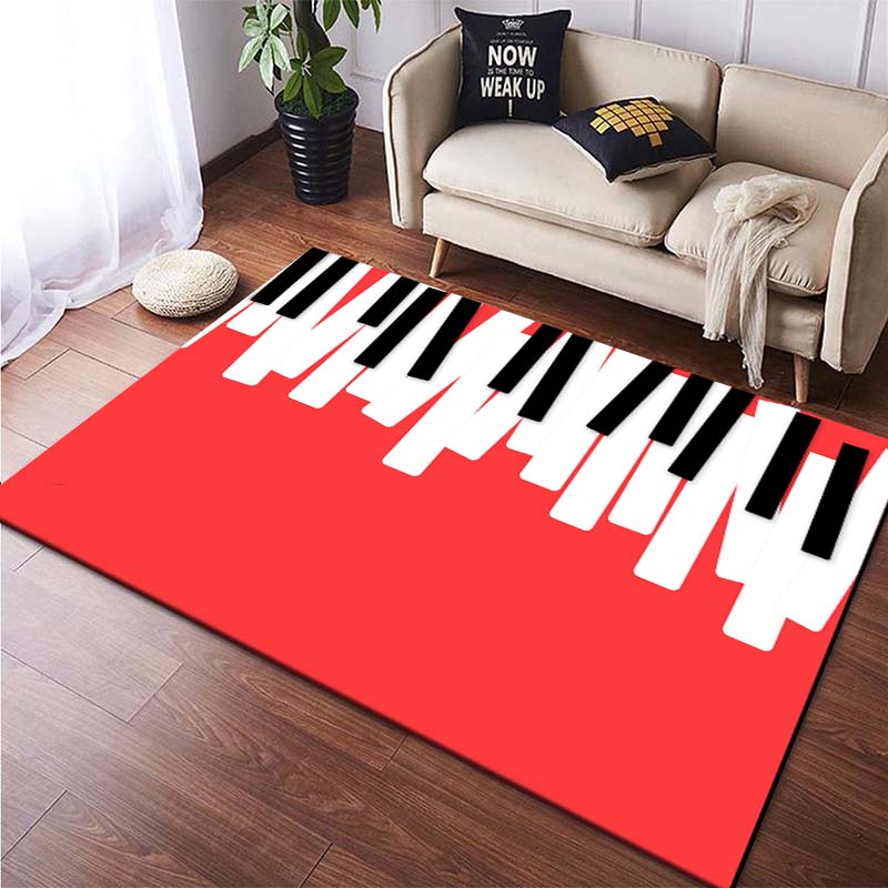 Piano Keys Music Carpet Living Room Rug Home Decoration Anti-Slip Hallway Balcony Doormat Kitchen Bedroom Bathroom Floor Mats