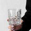 315ml/340ml Creative Wine Glass Transparent Long Drinking Cup Latte Coffee Mug Carved Glass Cup Bar Elegant Juice Beverage Cups