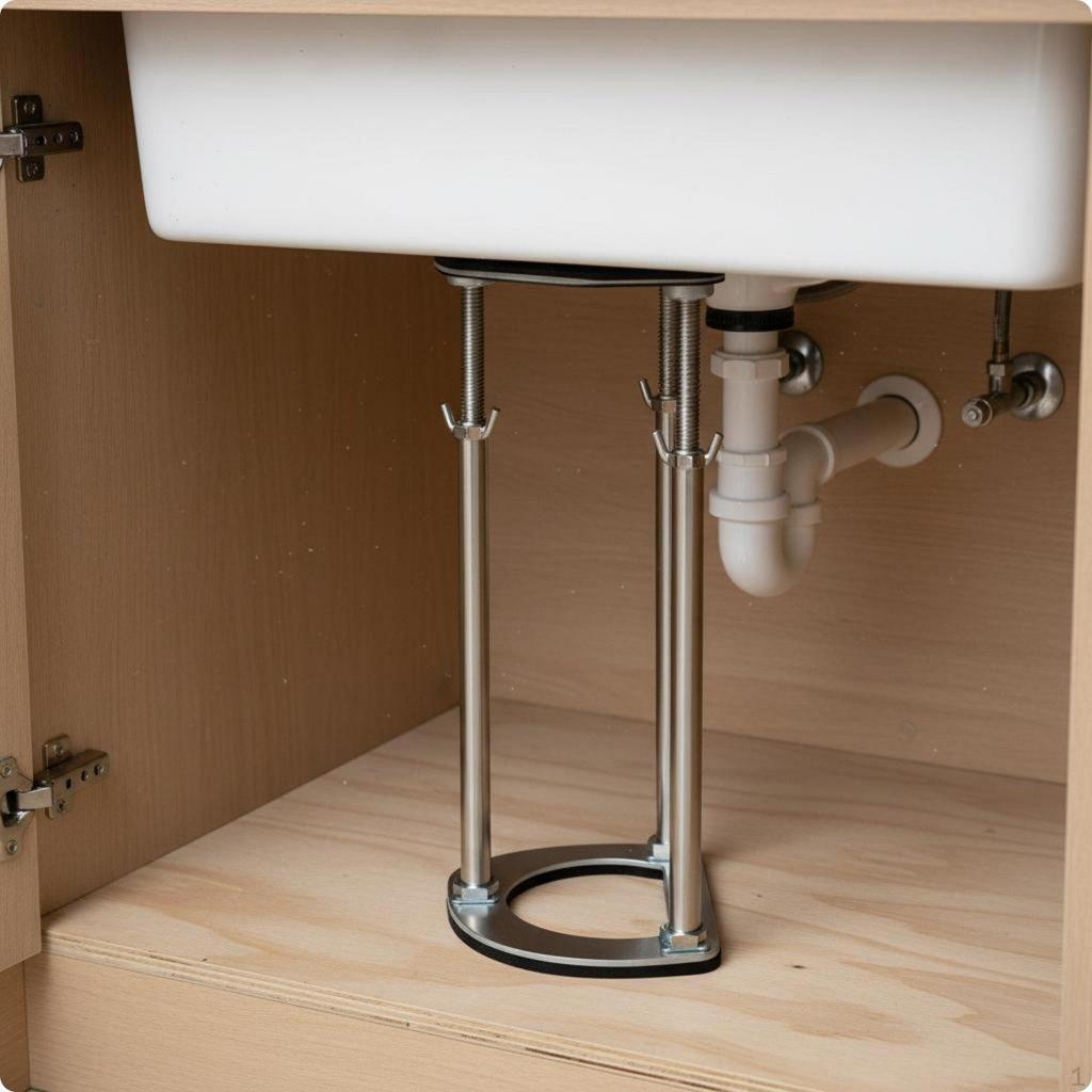 Undermount Sink Support Bracket HeavyDuty Adjustable Legs Drill Installation Telescopic