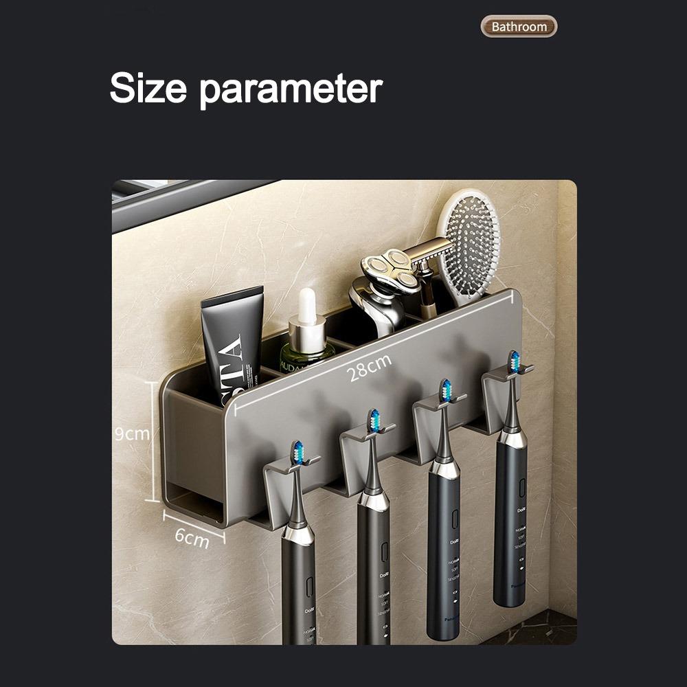 

Органайзер для хранения, настенный держатель для зубных щеток, держатель для зубных щеток из алюминиевого сплава для ванной комнаты