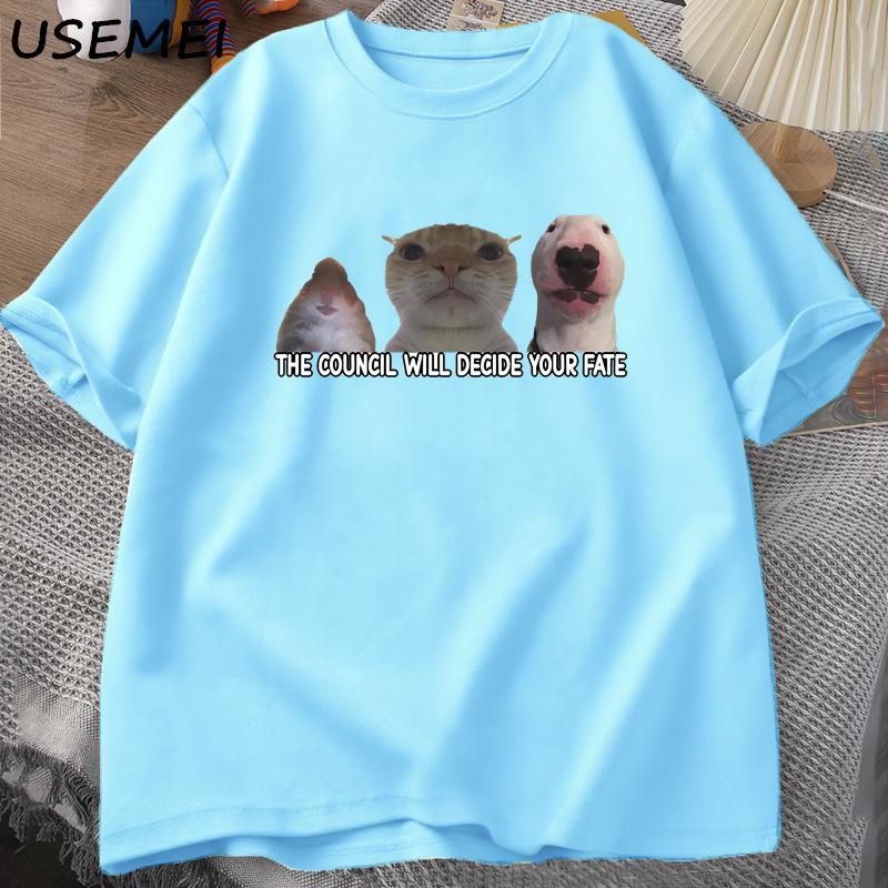 Funny Cat Meme Tee Shirt Graphic T Shirts Unisex Women Silly Animals Tshirt Cotton Oversized Designer Tees Unisex Streetwear