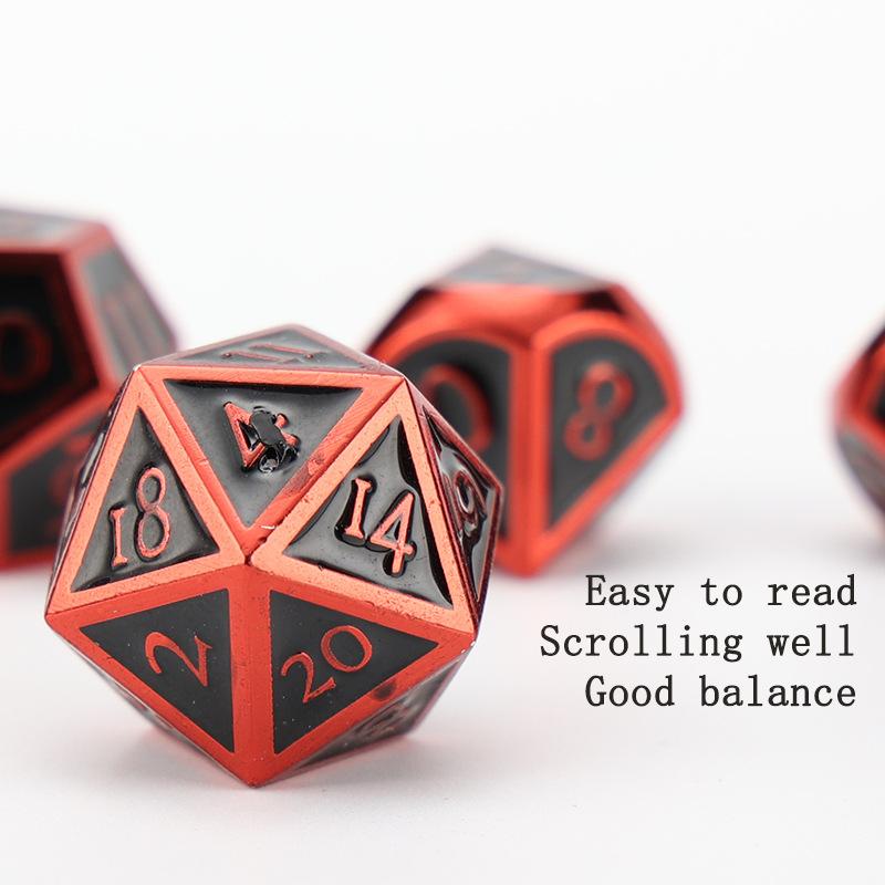 7 Pieces Metal Dices Set DND Polyhedral Solid D&D Dice Set, Used for Role-Playing Games Dungeon and Dragon Dice Games