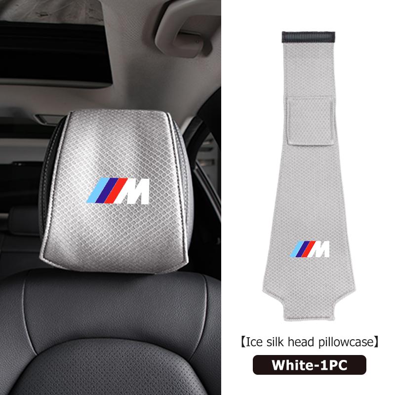 

Car Ice Silk Headrest Cover Neck Storage Pillowcase Accessories For BMW X1 X2 X3 X4 X5 X6 X7 G20 G30 6GT E46 E90 E60 F10 E39