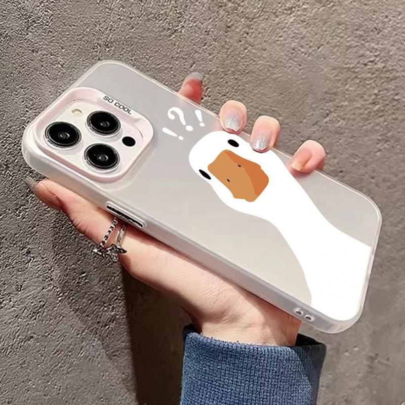 Cute Duck Brief Painting Phone Case For  Redmi 12C 13C Redmi Note 13 12 Pro Plus  5G 4G 12S 11S 10S 10 Plating Matte Cover