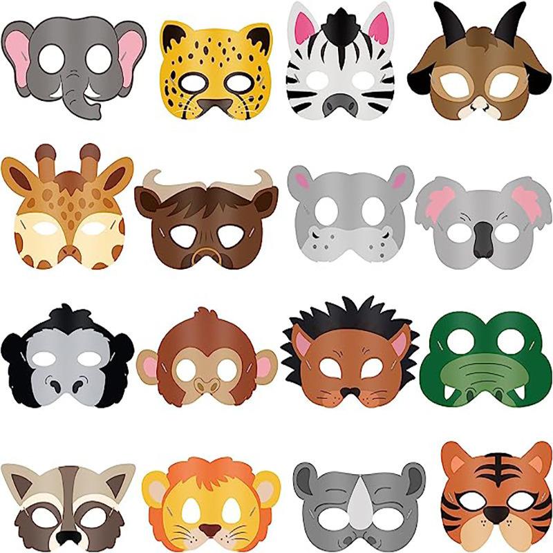 

12 шт/16 шт маски животных лесные друзья маски животных джунгли тема наряды вечеринка аксессуары для мальчиков