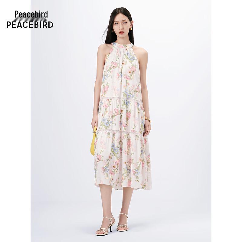 

PEACEBIRD Daria Song Halter Neck Colorful Pattern Summer Midi Dress S
